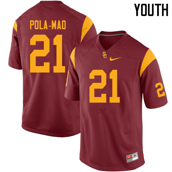 Youth #21 Isaiah Pola-Mao USC Trojans College Football Jerseys Sale-Cardinal